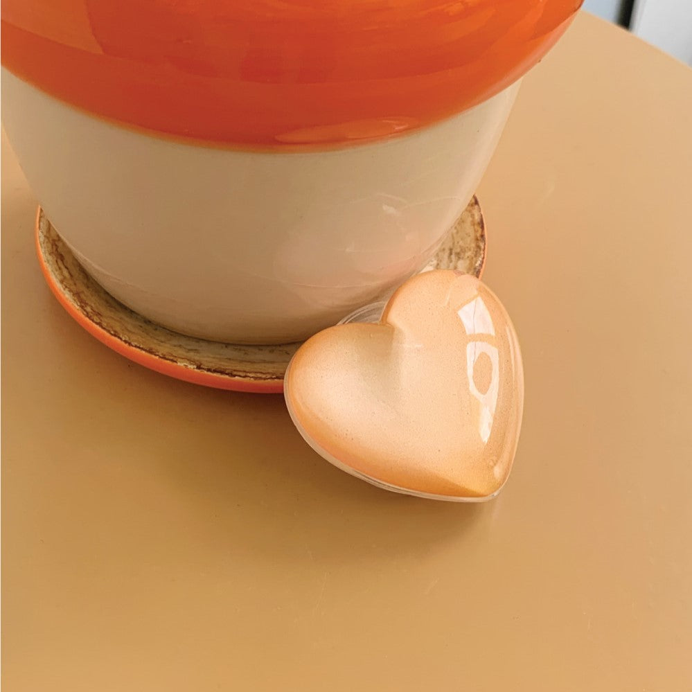 【9折加購】Mademoment Candy Joy Heart Resin Acrylic Tok (Orange)