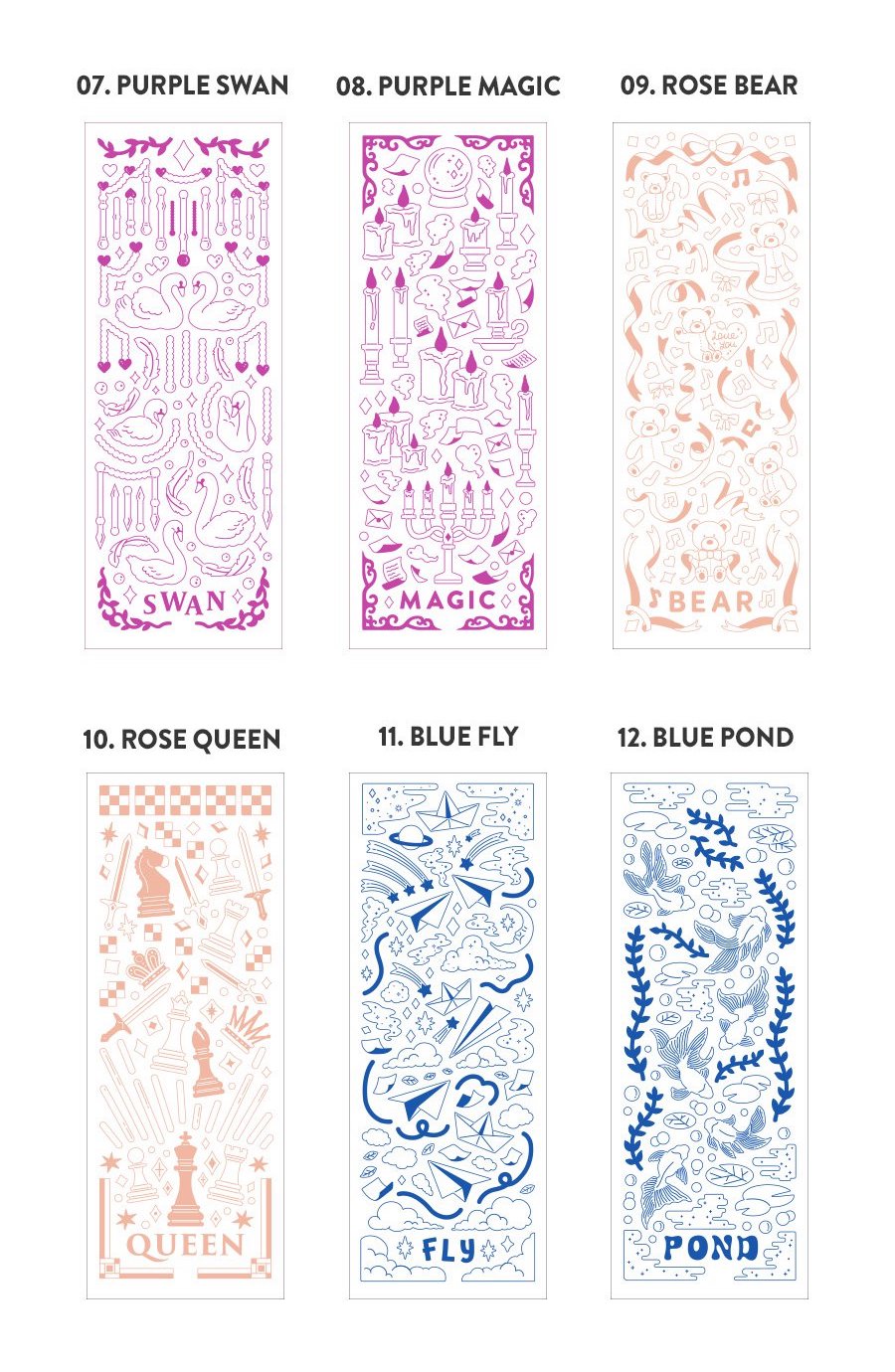 Iconic Glitter Line Sticker (6款)