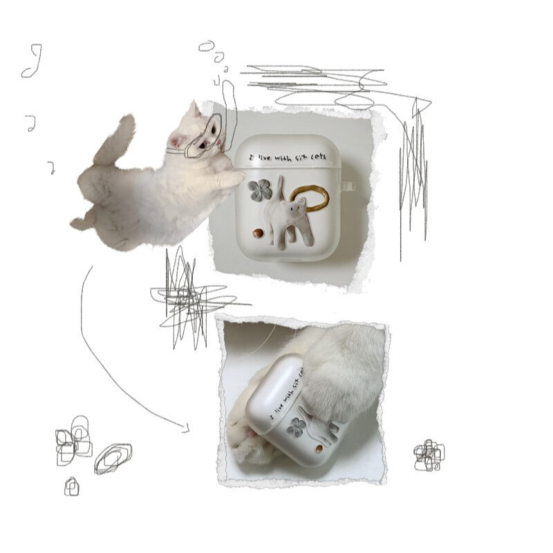 I live with six cats The North Pole Airpods Case