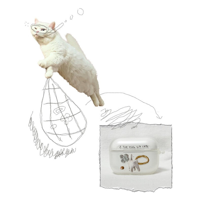 I live with six cats The North Pole Airpods Case