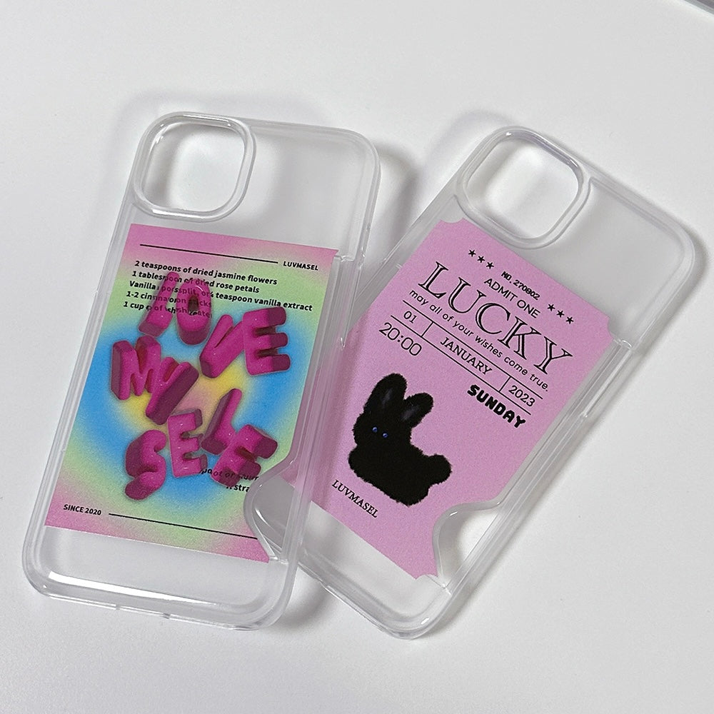 Luvmasel Lucky Ticket Phone Case (Clear Card Pocket)