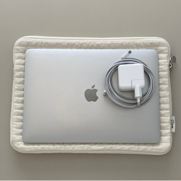 Clam Tablet&Laptop case _ Soft cream (3 Size)