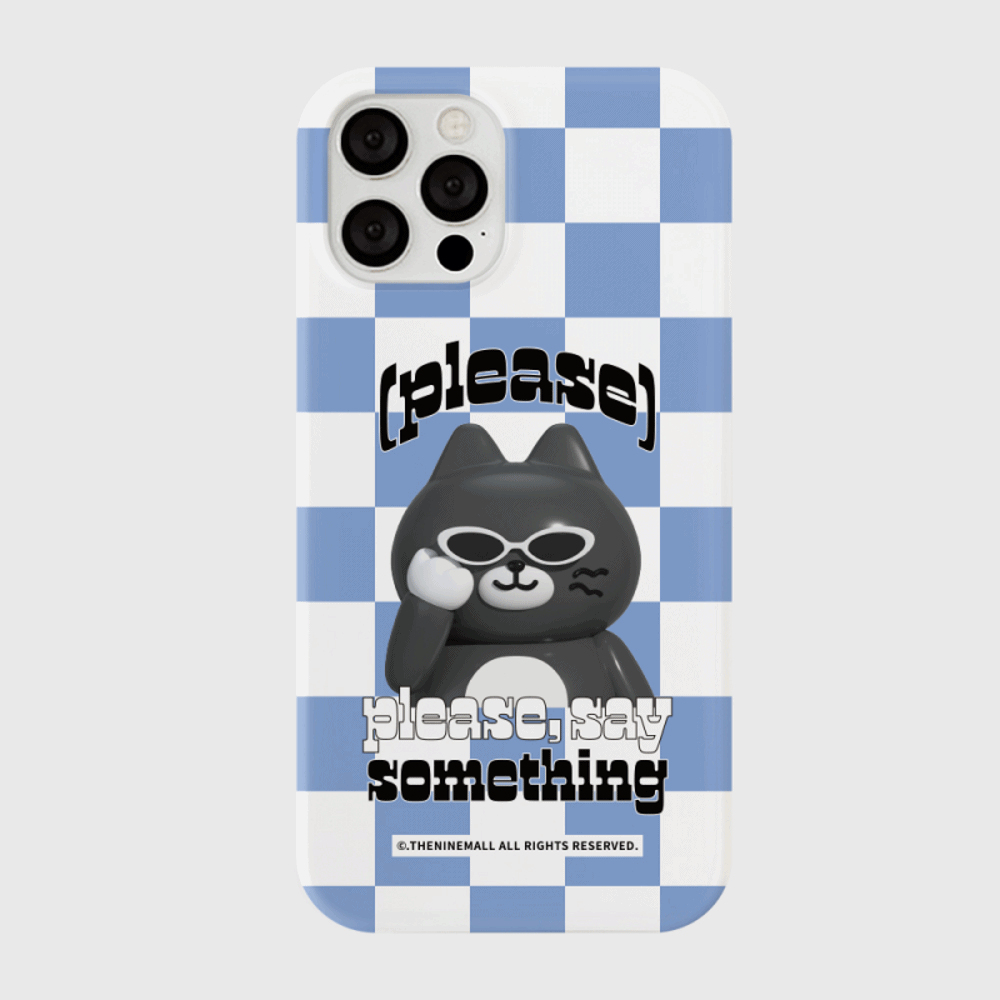 Hey Cat Checkerboard Phone Case (Hard 普通硬殼) (2色)