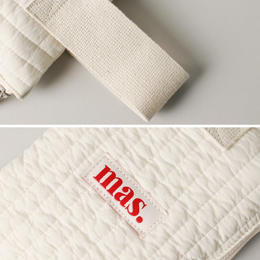 Masmarulez Strap pouch _ Stitched cotton Ivory