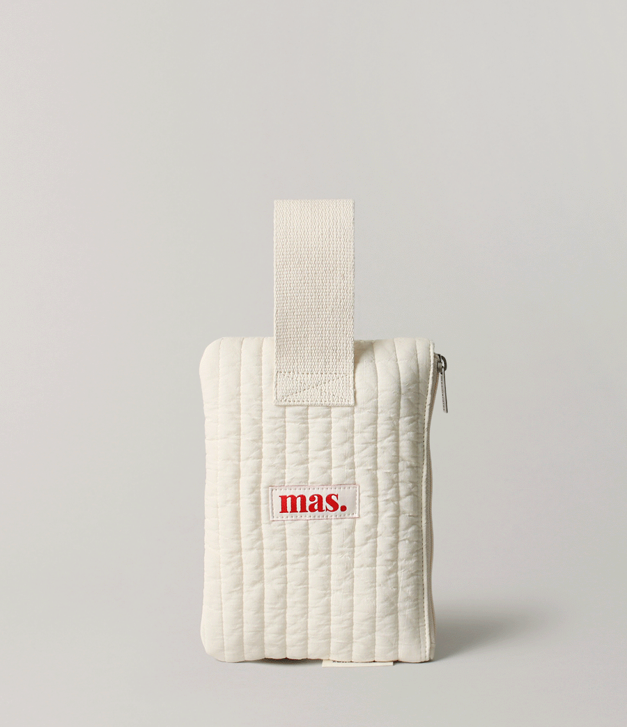 Masmarulez Strap pouch _ Stitched cotton Ivory