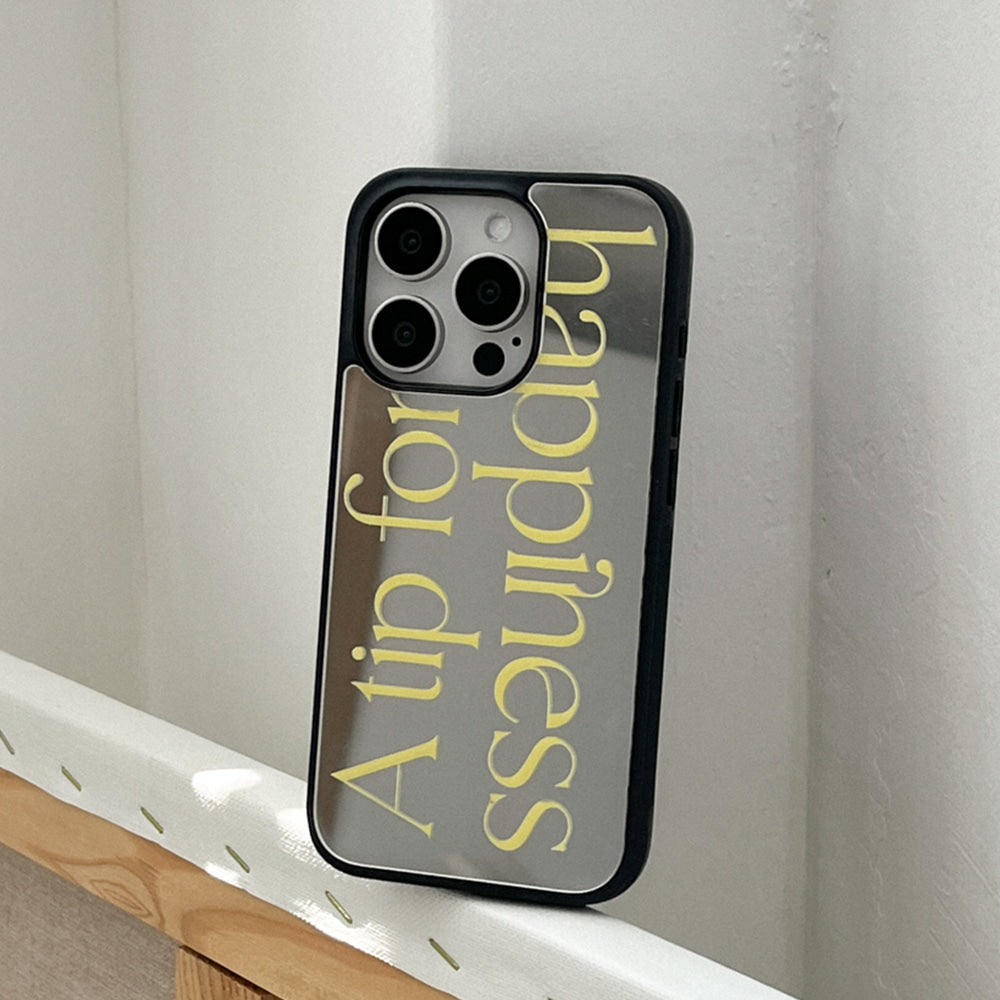 Happiness Lettering Mirror Bumper Case (鏡面殼) (3色)