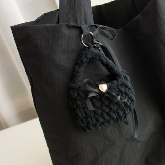 유아뷰 Heart-knitting pouch keyring