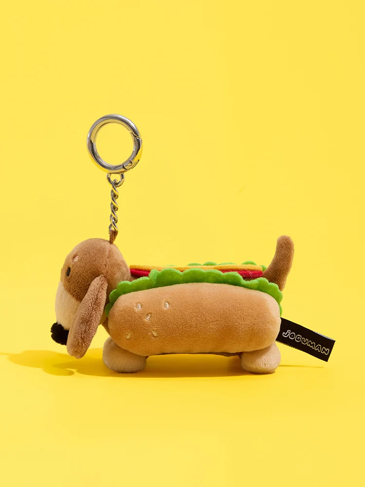 Joguman [You are what you eat] Woody Hot Dog Plush Keyring