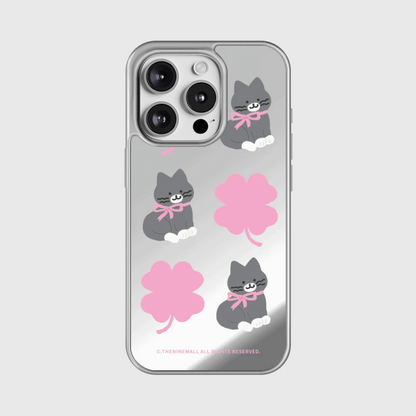 Clover Hey Cat Pattern Phone Case (Mirror silver bumper case)