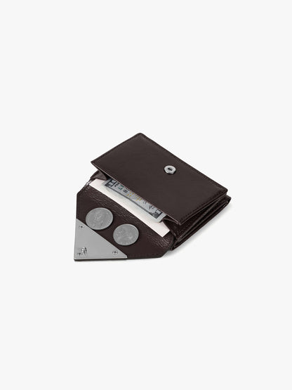 Fennec Crinkle Triangle Triple Wallet - Espresso