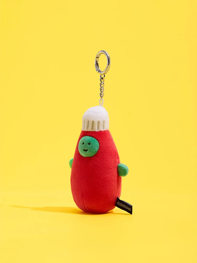 Joguman [You are what you eat] Brachio Tomato Ketchup Plush Keyring 茄汁鎖匙扣