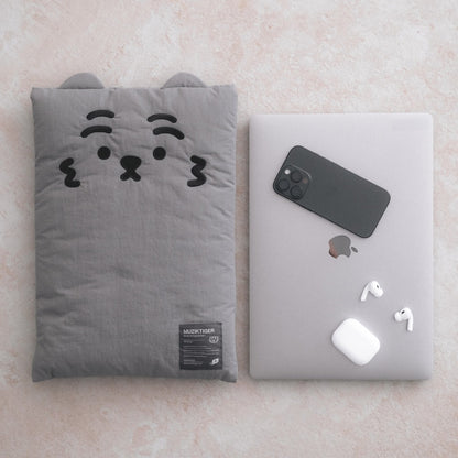 Muzik Tiger Slim Laptop Pouch (9-16 inch) #灰色老虎