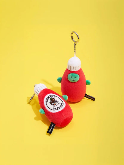 Joguman [You are what you eat] Brachio Tomato Ketchup Plush Keyring 茄汁鎖匙扣