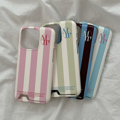 [mm] Stripe Pattern Phone Case (Hard/Card Storage) (5色)