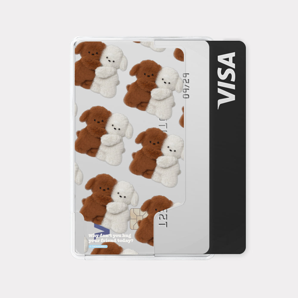 Theninemall Pattern Hug Puppy Magsafe Card Zip