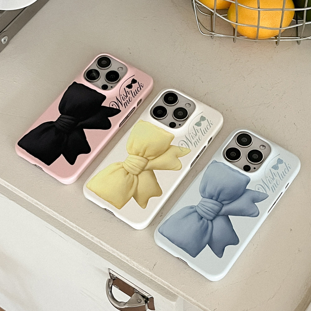 Big Wish Ribbon Phone Case (Hard/Card Storage) (3色)