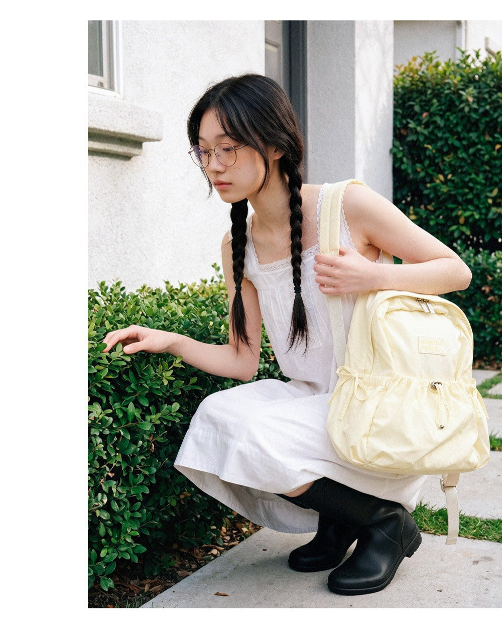 Masmarulez Mini ver. Ribbon Pocket Backpack_Cream Lemon