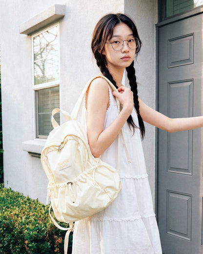 Masmarulez Mini ver. Ribbon Pocket Backpack_Cream Lemon