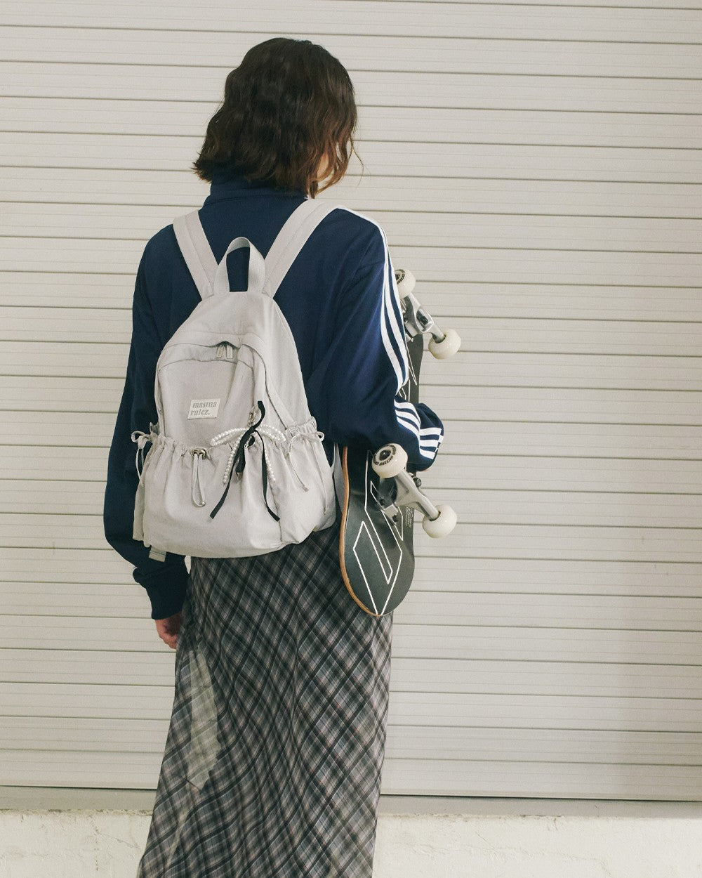 Masmarulez Mini ver. Ribbon Pocket Backpack_Light gray