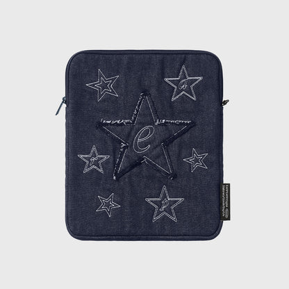STAR PATCH DENIM IPAD POUCH (11 /13 inch)