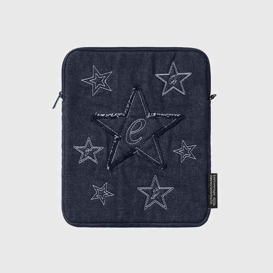 STAR PATCH DENIM IPAD POUCH (11 /13 inch)