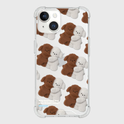 Pattern Hug Puppy Phone Case (Clear/Tank Clear/Clear Card Storage)