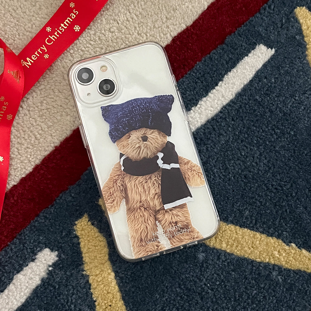 Winter Fluffy Teddy Phone Case (Clear/Tank Clear)