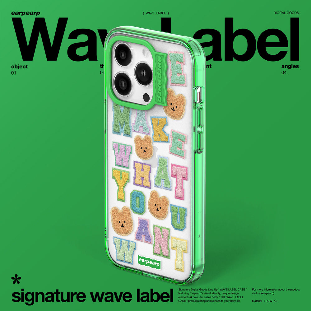 ALPHABET COVY PATCH-GREEN (Wave Label Clear Case)