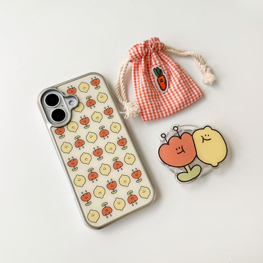 Second Morning Tulip Lemony Case (Glass Silver Bumper)