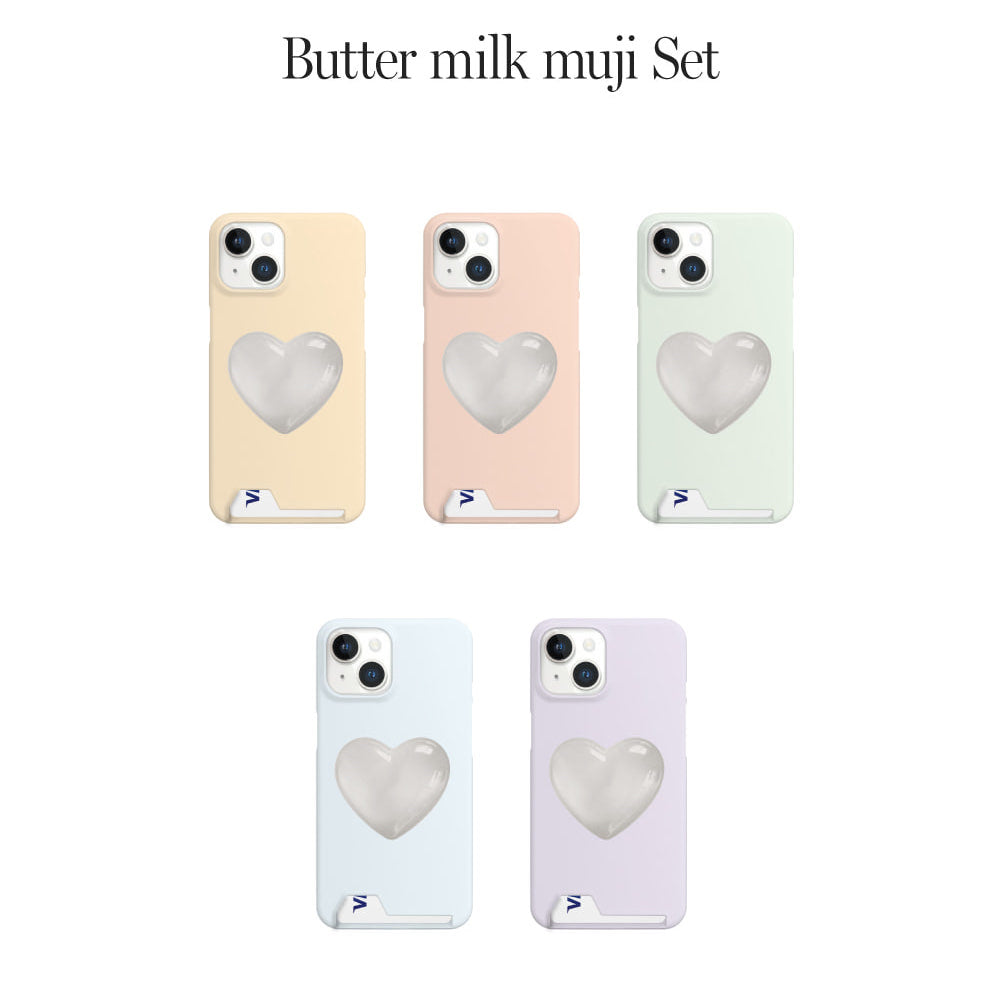 【1+1 Set】Butter Milk Muji (硬殼插卡款)+Resin Tok (5色)