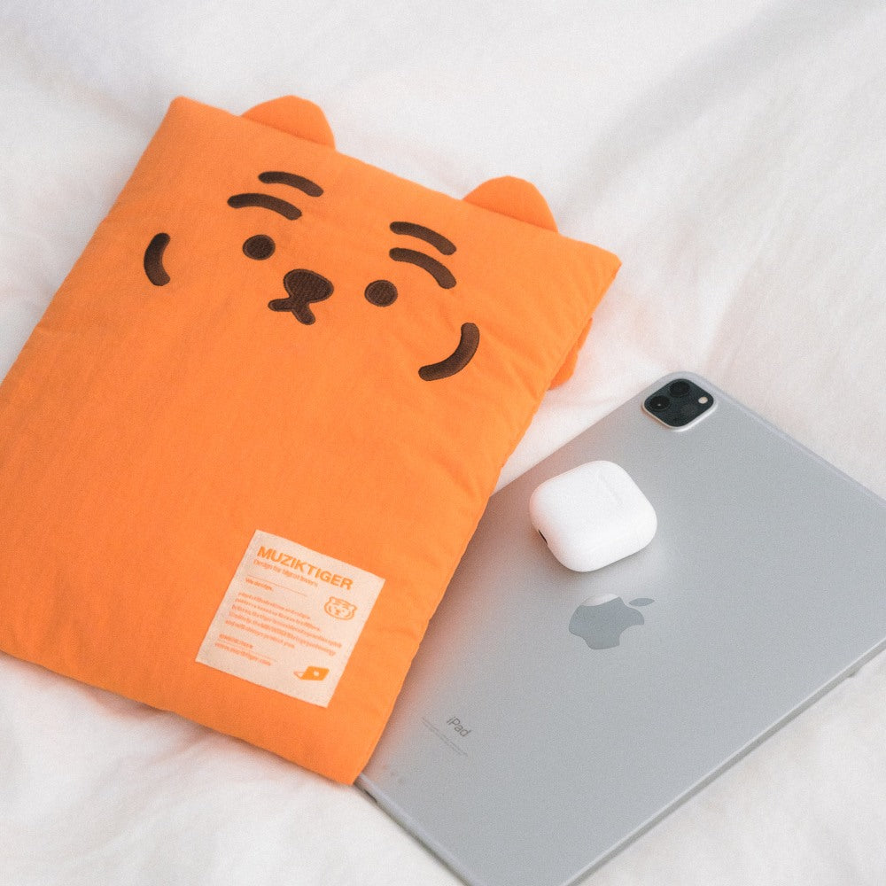 Muzik Tiger Slim Laptop Pouch (9-16 inch) #橙色老虎