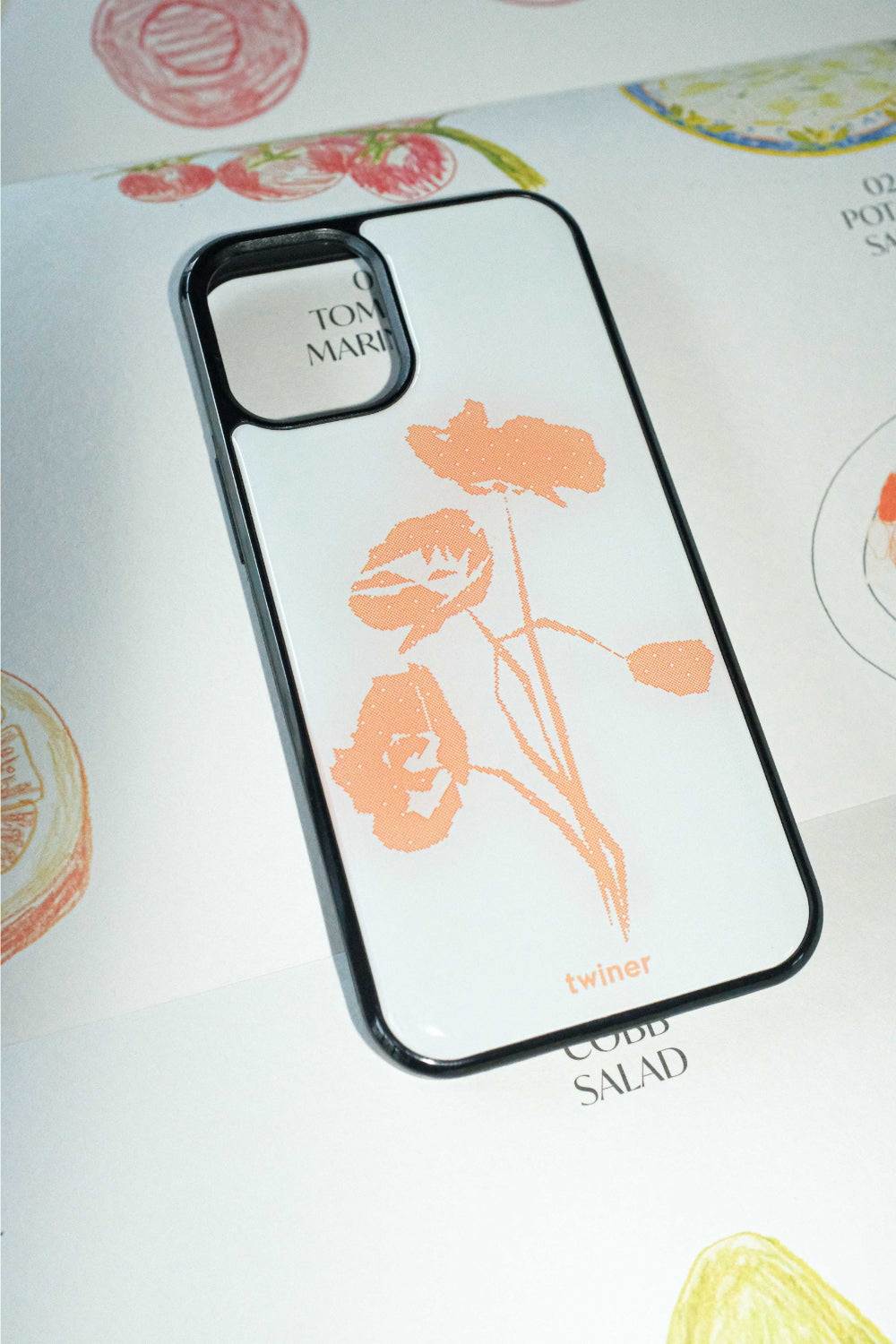 Twiner Pixel Rose Phone Case (Epoxy)