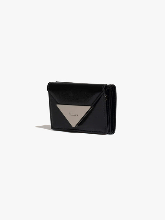 Fennec Crinkle Triangle Triple Wallet - Black