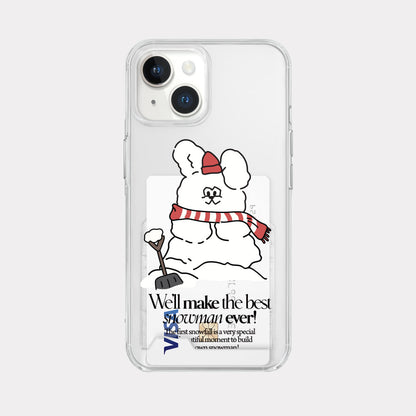 Build Snowman Butty Phone Case (Clear/Tank Clear/Clear card storage)