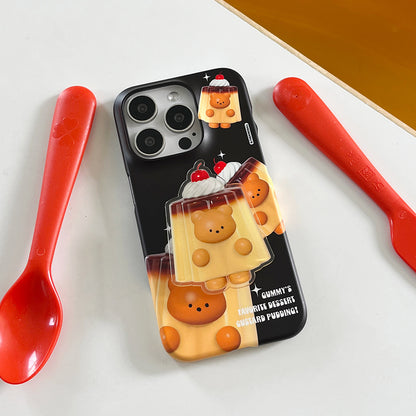 Cherry Pudding Gummy Phone Case (Hard/Card Storage) (2色)