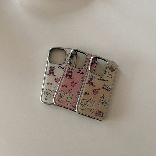 Cozy Drawing Pattern Phone Case (Silver bumper case)