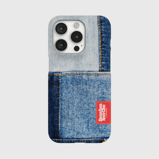 Vintage Denim Patch Label Phone Case (Hard/Card Storage/Magsafe)