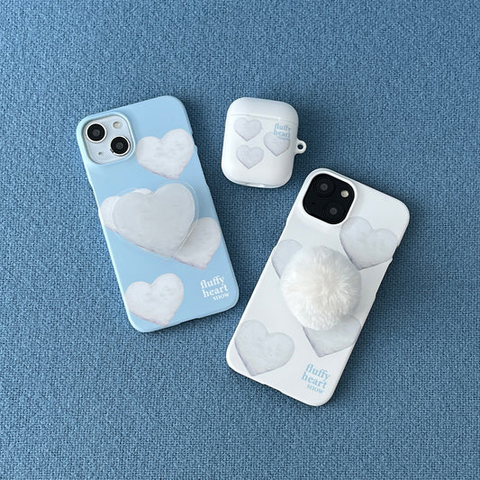 Pattern Fluffy Heart Snow Phone Case (Hard/Card Storage)