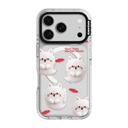 [MAGSAFE] GHOST CHICHI WITH RED GLASSES-CLEAR (Wave Label+ Case)