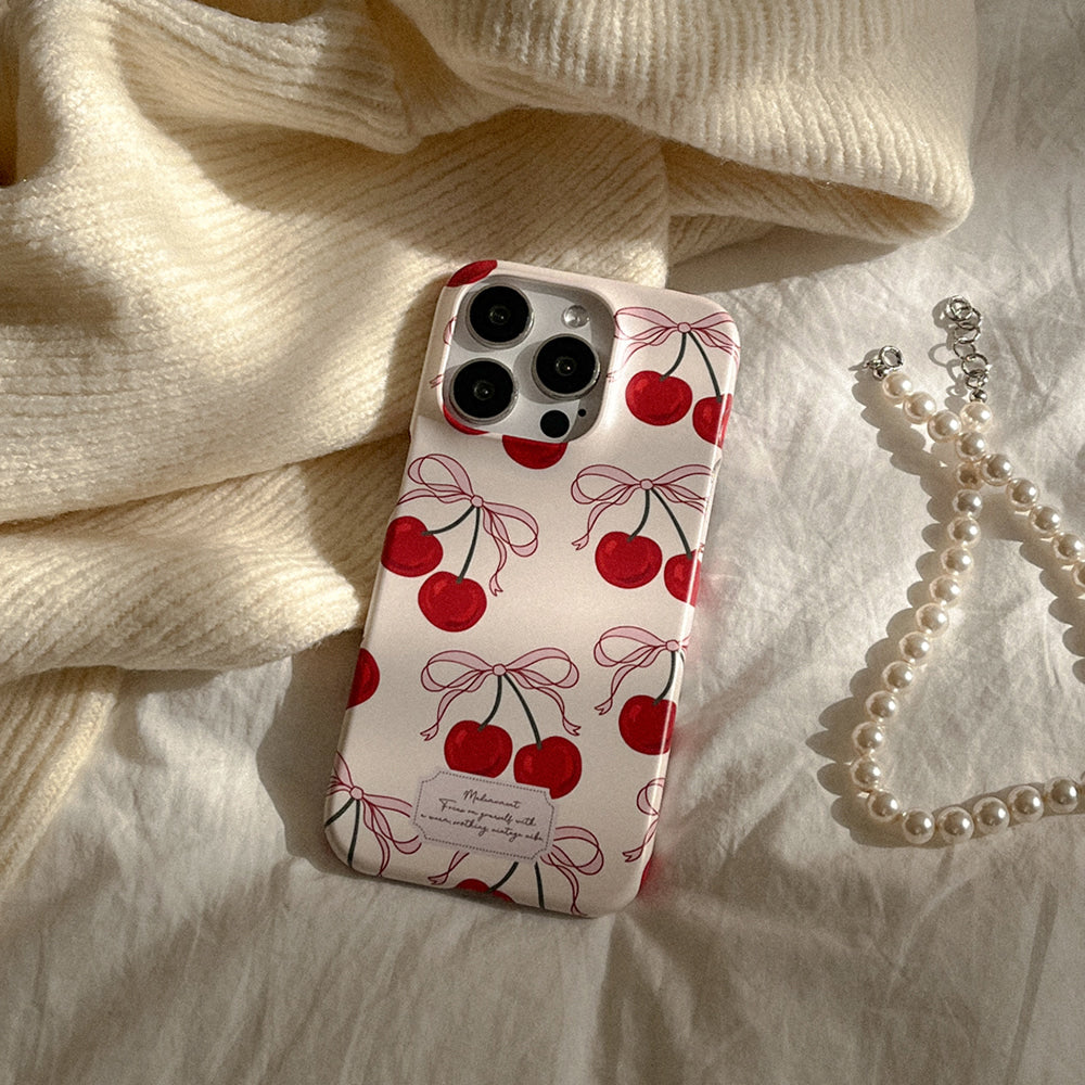 Ribbon Cherry Phone Case (Hard/Card Storage/Magsafe)