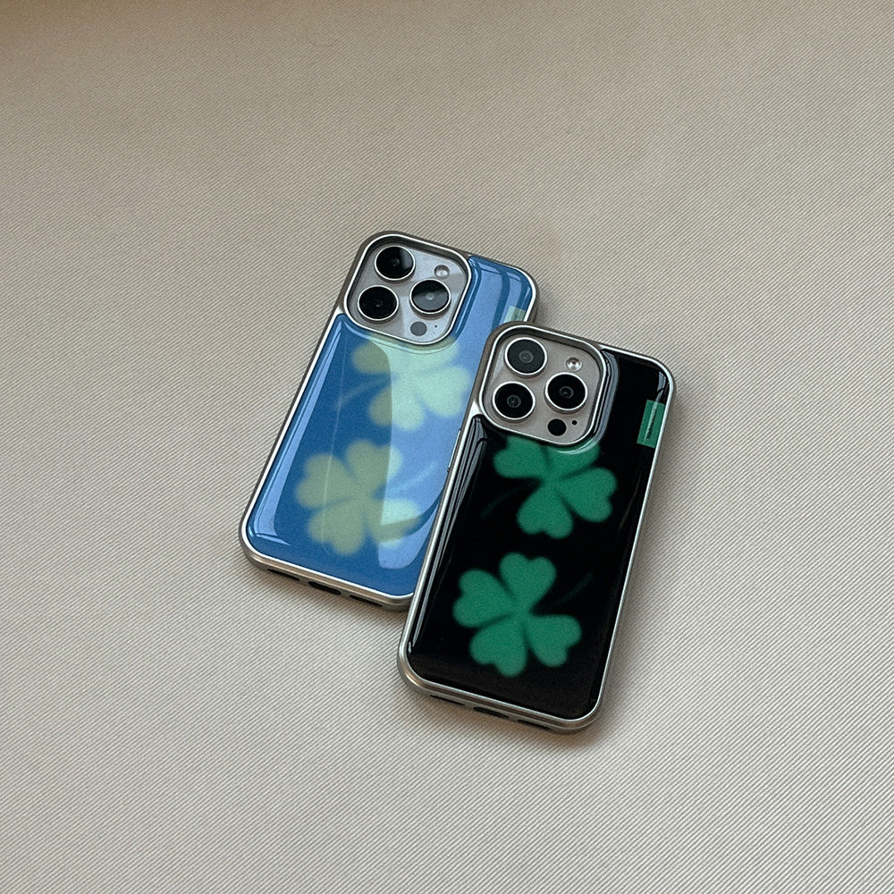 Lucky Clover Phone Case (Silver bumper case)