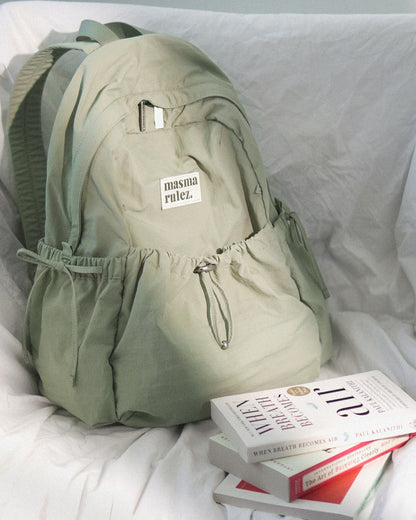 Masmarulez Mini ver. Ribbon Pocket Backpack_Fog green