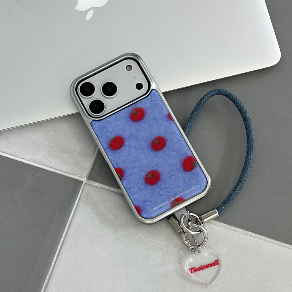 【Set】Felt Tomato (Silver Bumper Case)+手機繩