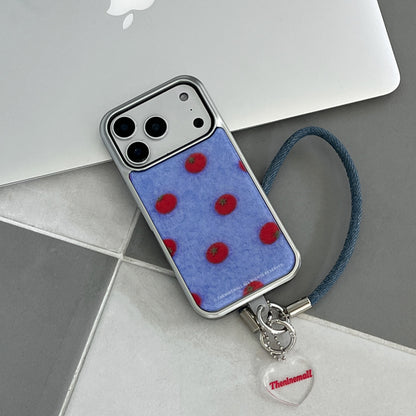【Set】Felt Tomato (Silver Bumper Case)+手機繩