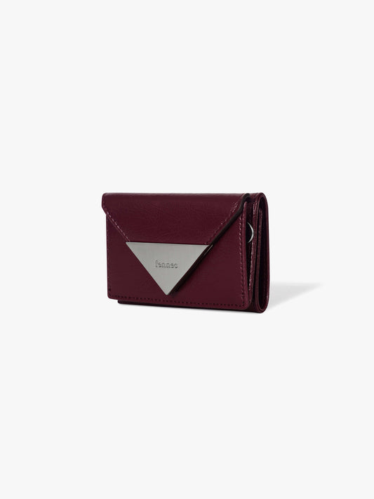Fennec Crinkle Triangle Triple Wallet - Deep cherry