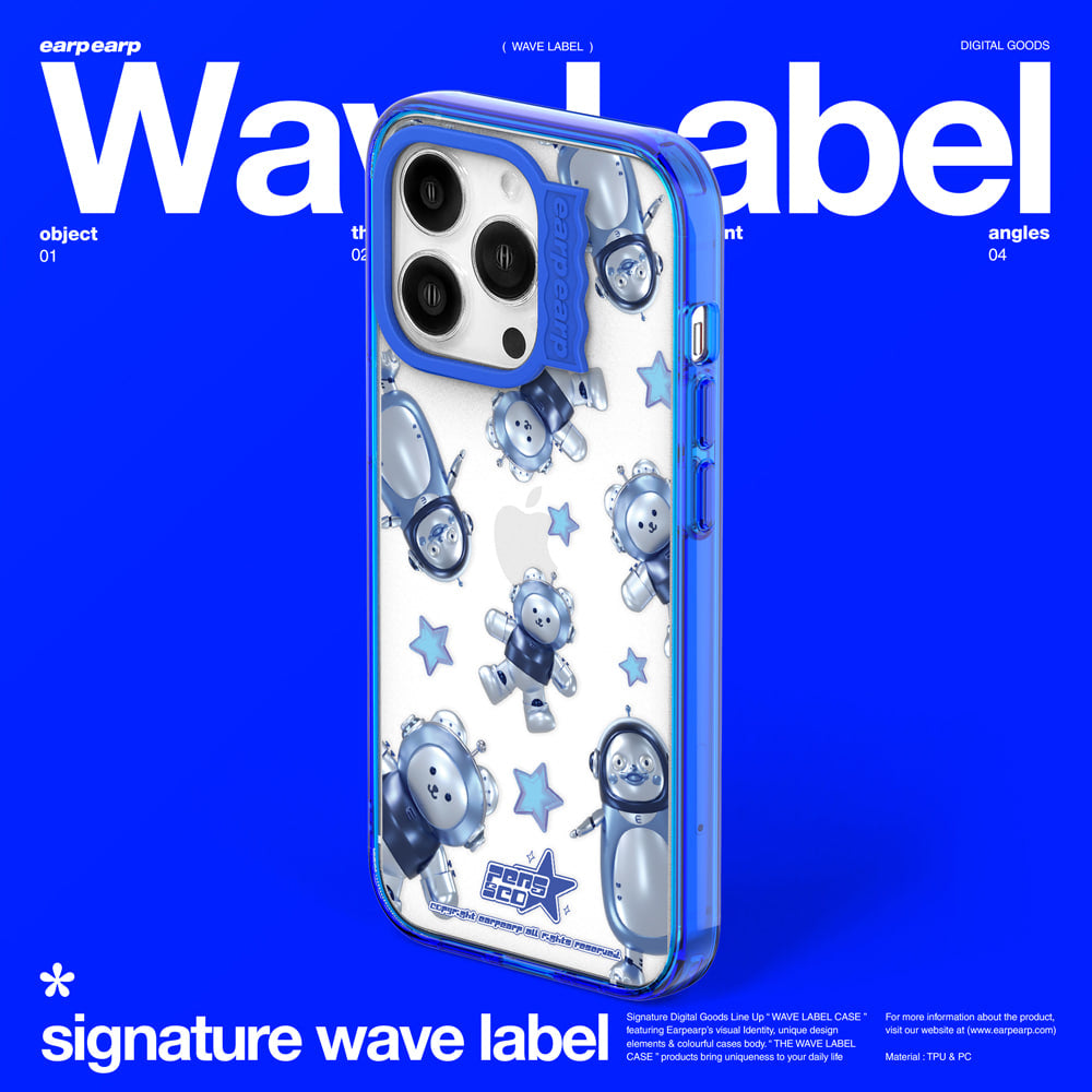 【EARP EARP X PENGSOO】ROBOT PENGCO-BLUE (Wave Label Clear Case)