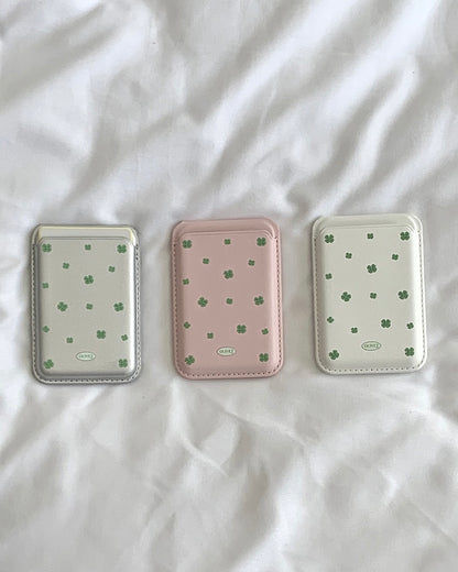 Olivet clover pattern magsafe stand wallet (3色)