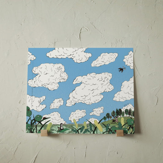 Huginn and Muninn Mini poster_blue summer