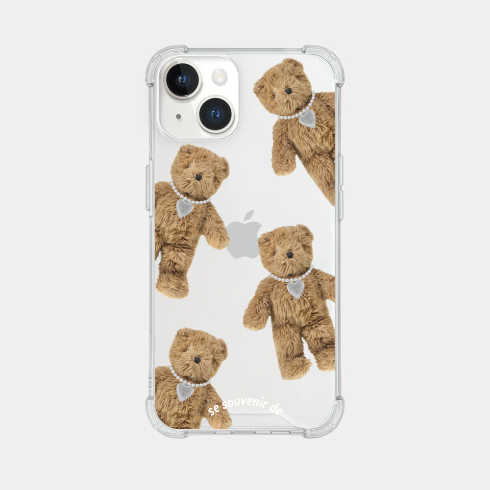 Pattern Teddy Souvenir Pendant Phone Case (Clear/Tank 透明/透明Tank款)