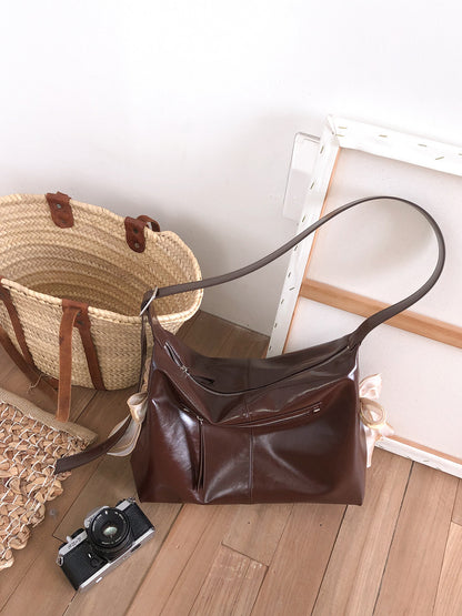 Ovuni Pillow Ribbon Bag_Chocolate Brown